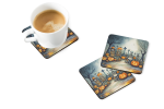 Calacas Skeletons Spooky Halloween Foam Coasters