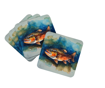 Brown Trout Foam Coasters (Color: 198453023971)