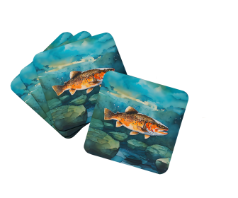 Brown Trout Foam Coasters (Color: 198453023988)