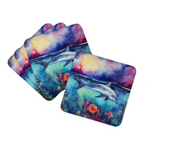 Dolphin Foam Coasters (Color: 198453024022)