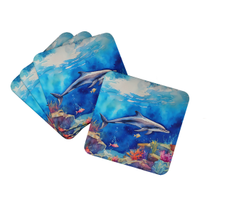 Dolphin Foam Coasters (Color: 198453024053)