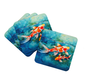 Koi Fish Foam Coasters (Color: 198453024190)