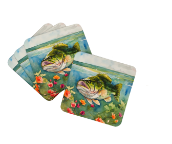 Largemouth Bass Foam Coasters (Color: 198453024220)