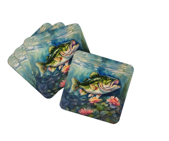 Largemouth Bass Foam Coasters (Color: 198453024237)