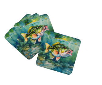 Largemouth Bass Foam Coasters (Color: 198453024244)