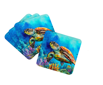 Loggerhead Sea Turtle Foam Coasters (Color: 198453024251)