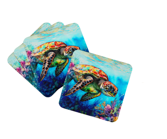 Loggerhead Sea Turtle Foam Coasters (Color: 198453024299)