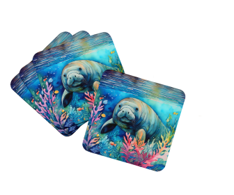 Manatee Foam Coasters (Color: 198453024329)