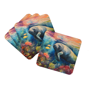 Manatee Foam Coasters (Color: 198453024336)