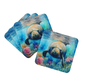 Manatee Foam Coasters (Color: 198453024343)