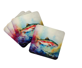 Rainbow Trout Foam Coasters (Color: 198453024350)