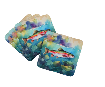 Rainbow Trout Foam Coasters (Color: 198453024367)