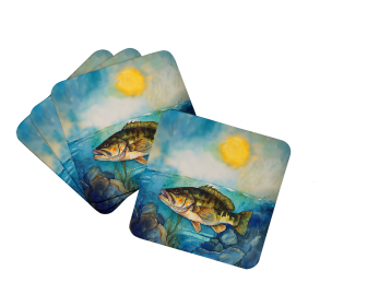 Smallmouth Bass Foam Coasters (Color: 198453024473)