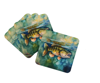 Smallmouth Bass Foam Coasters (Color: 198453024480)