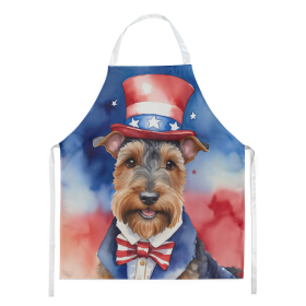 Welsh Terrier Patriotic American Apron (Color: DAC5816)