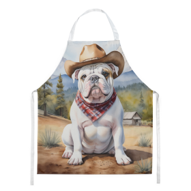 English Bulldog Cowboy Welcome Apron (Color: DAC5893)