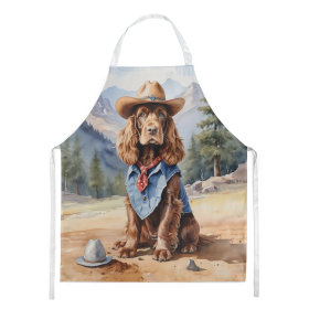 English Cocker Spaniel Cowboy Welcome Apron (Color: DAC5895)