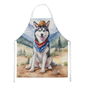 Siberian Husky Cowboy Welcome Apron (Color: DAC5983)