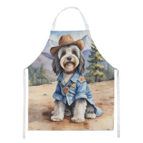 Tibetan Terrier Cowboy Welcome Apron (Color: DAC5989)