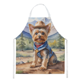 Yorkshire Terrier Yorkie Cowboy Welcome Apron (Color: DAC5999)