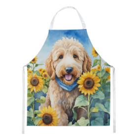 Goldendoodle in Sunflowers Apron (Color: DAC6089)