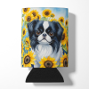 Japanese Chin in Sunflowers Can or Bottle Hugger