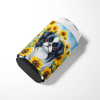 Japanese Chin in Sunflowers Can or Bottle Hugger