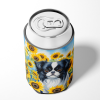 Japanese Chin in Sunflowers Can or Bottle Hugger