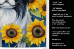 Japanese Chin in Sunflowers Kitchen Towel
