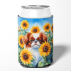 Japanese Chin in Sunflowers Can or Bottle Hugger