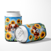 Japanese Chin in Sunflowers Can or Bottle Hugger