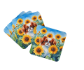 Japanese Chin in Sunflowers Foam Coasters