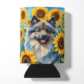 Keeshond in Sunflowers Can or Bottle Hugger (Color: 198453232113)