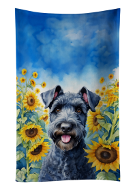 Kerry Blue Terrier in Sunflowers Kitchen Towel (Color: 198453049155)