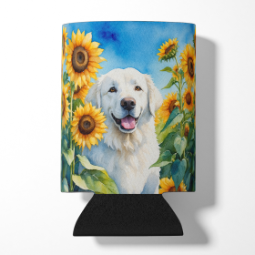 Kuvasz in Sunflowers Can or Bottle Hugger (Color: 198453232144)