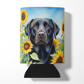 Labrador Retriever in Sunflowers Can or Bottle Hugger (Color: 198453232151)