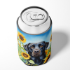 Labrador Retriever in Sunflowers Can or Bottle Hugger