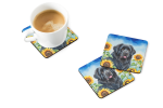 Newfoundland in Sunflowers Foam Coasters