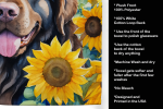Newfoundland in Sunflowers Kitchen Towel