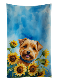 Norfolk Terrier in Sunflowers Kitchen Towel (Color: 198453049346)