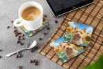 Norwich Terrier in Sunflowers Foam Coasters