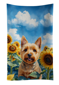 Norwich Terrier in Sunflowers Kitchen Towel (Color: 198453049360)