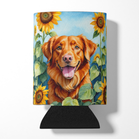 Nova Scotia Duck Toller in Sunflowers Can or Bottle Hugger (Color: 198453232342)