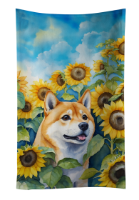 Shiba Inu in Sunflowers Kitchen Towel (Color: 198453049704)