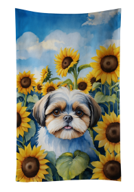 Shih Tzu in Sunflowers Kitchen Towel (Color: 198453049711)