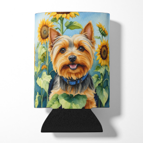 Silky Terrier in Sunflowers Can or Bottle Hugger (Color: 198453232717)