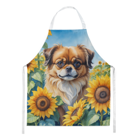 Tibetan Spaniel in Sunflowers Apron (Color: DAC6167)