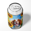 Welsh Springer Spaniel in Sunflowers Can or Bottle Hugger