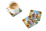 Welsh Springer Spaniel in Sunflowers Foam Coasters