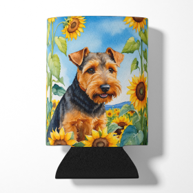 Welsh Terrier in Sunflowers Can or Bottle Hugger (Color: 198453232786)